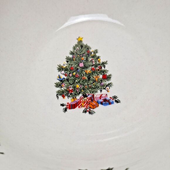 4 Piece Gibson Noel Morning Bowls Christmas Tree Holly Berry Replacements - Picture 2 of 8